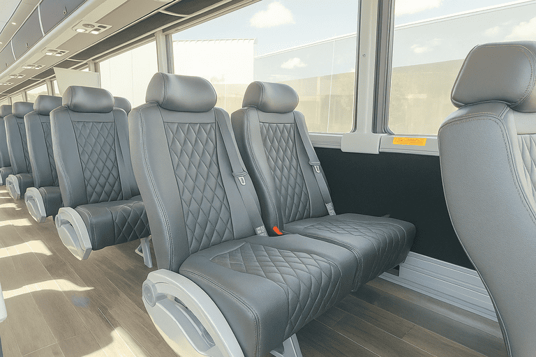 interior of Coach Bus Leander charter bus