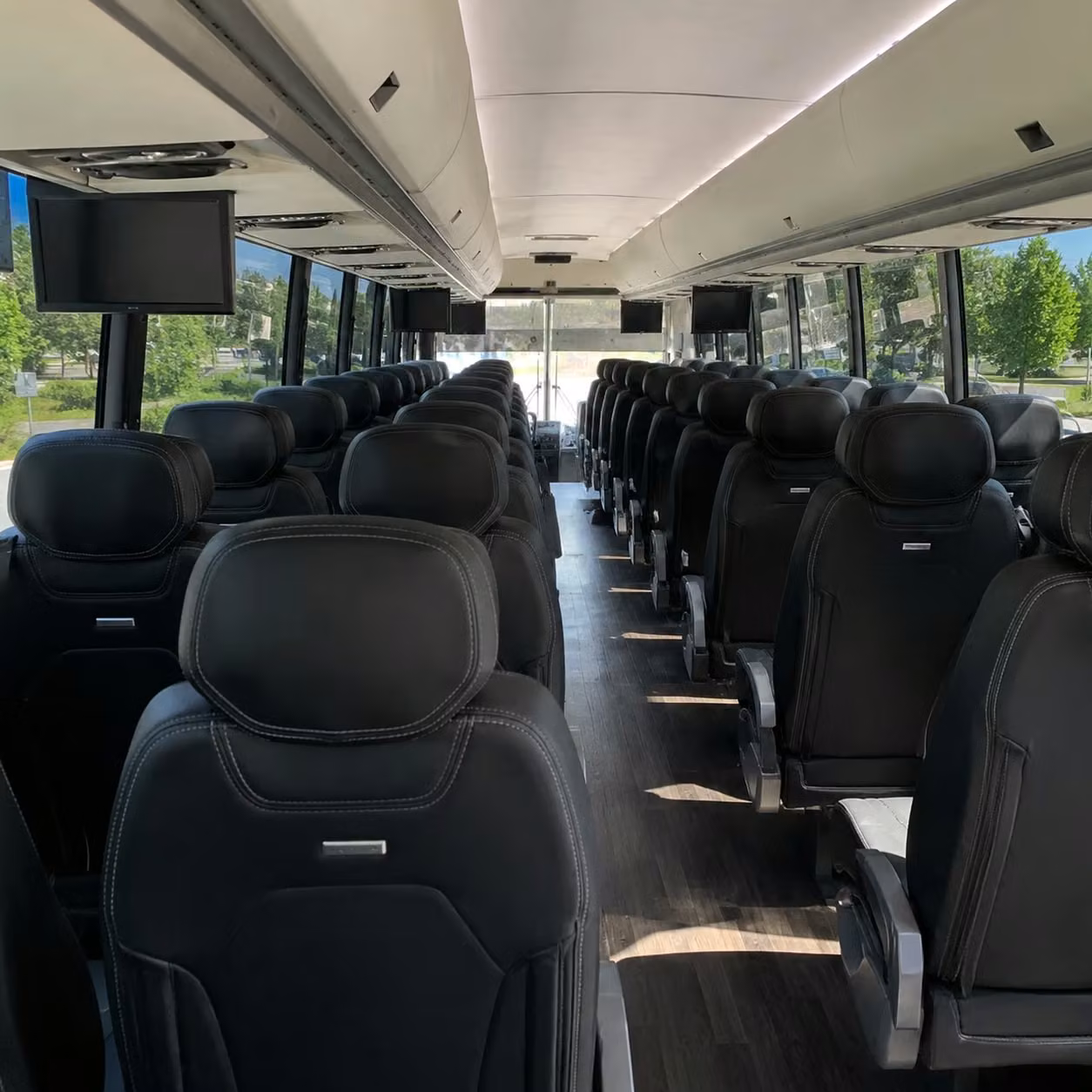 leander charter bus rental interior